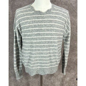 Vineyard Vines Sweater Womens Medium Gray Scallop Hem Yak Wool Blend Oversized